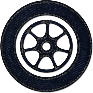 Denim Textured Wheel Design PNG Image