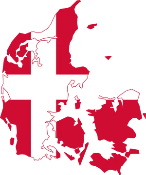 Denmark Flag Map Graphic PNG Image