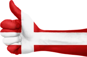 Denmark Flag Thumbs Up Gesture PNG Image