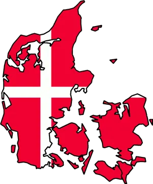 Denmark Mapwith Flag Overlay PNG Image