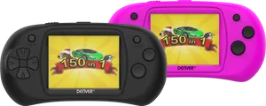 Denver Portable Gaming Consoles Black Pink PNG Image