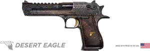 Desert Eagle Pistol U S A Flag PNG Image