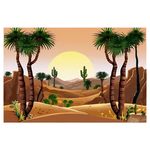 Desert Mirage Scene Png Myj78 PNG Image