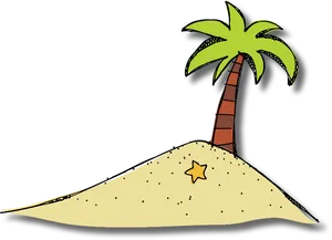 Deserted Island Cartoon PNG Image