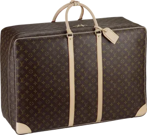 Designer Monogram Suitcase PNG Image