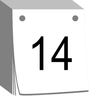 Desk Calendar Number14 PNG Image