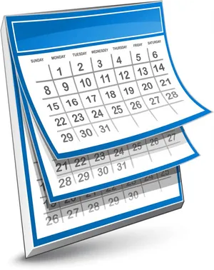 Desk Calendar Pages Fanning Out PNG Image