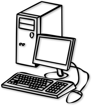 Desktop Computer Outline PNG Image