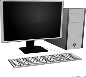 Desktop Computer Setup Clipart PNG Image