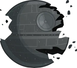 Destroyed Death Star Illustration PNG Image