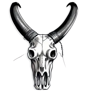 Detailed Bull Skull Sketch Png 06122024 PNG Image