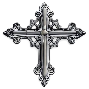 Detailed Chrome Heart Cross Motif Png 17 PNG Image