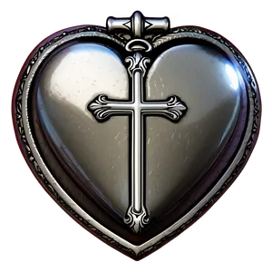 Detailed Chrome Heart Cross Motif Png Nxy42 PNG Image