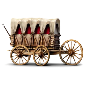 Detailed Covered Wagon Blueprint Png Rft PNG Image