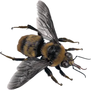 Detailed Honey Bee Macro PNG Image