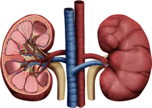 Detailed Kidney Anatomy Illustration PNG Image