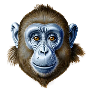 Detailed Monkey Face Drawing Png Kfh PNG Image