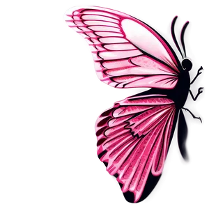 Detailed Pink Butterfly Illustration Png Vmc58 PNG Image