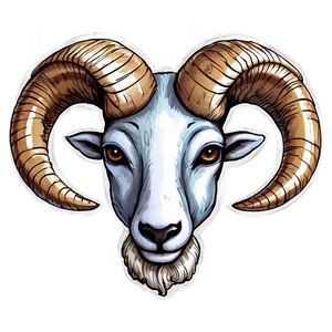 Detailed Ram Head Sketch Png Ahw PNG Image