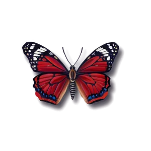 Detailed Red Butterfly Png 06122024 PNG Image