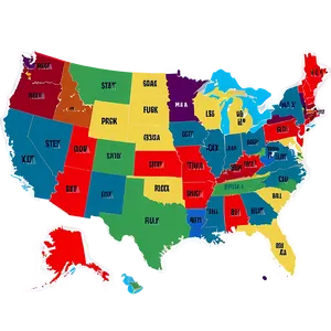 Detailed Usa Map With States Png Vir PNG Image