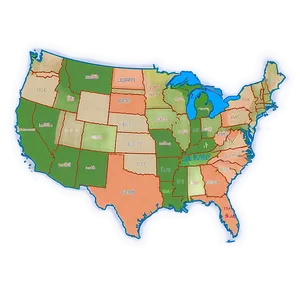 Detailed Usa States Png Nre PNG Image