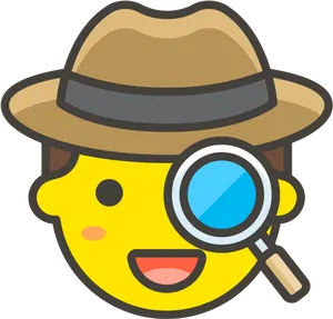 Detective_ Emoji_with_ Magnifying_ Glass PNG Image