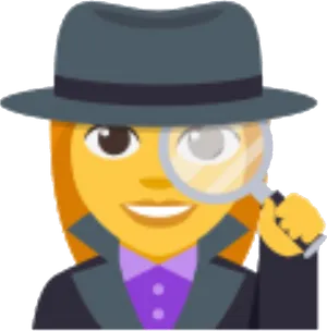 Detective With Magnifying Glass Emoji PNG Image