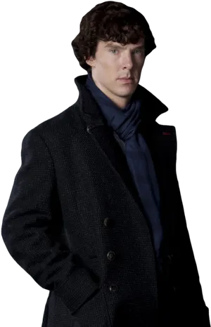 Detectivein Blue Scarf PNG Image