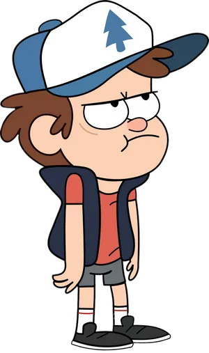 Determined Young Adventurer Gravity Falls PNG Image