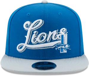 Detroit Lions Blue Snapback Hat PNG Image