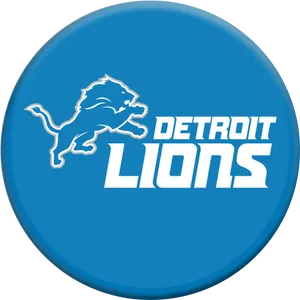 Detroit Lions Logo Blue Background PNG Image