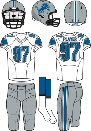 Detroit Lions Uniform Number97 PNG Image