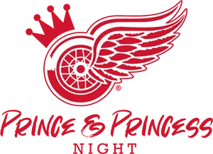 Detroit Red Wings Prince Princess Night Logo PNG Image