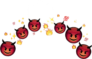 Devil Emoji Fantasy Scene PNG Image