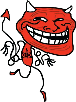 Devilish_ Troll_ Face_ Vector PNG Image