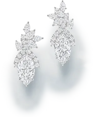 Diamond Butterfly Stud Earrings PNG Image