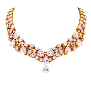 Diamond Gold Necklace Png Opf55 PNG Image