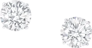 Diamond Stud Earrings Transparent Background PNG Image