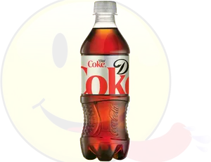 Diet Coke Bottle Smiley Face Background PNG Image