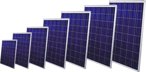 Different Sizes Solar Panels Array PNG Image