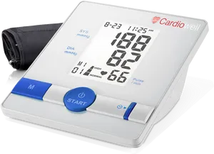 Digital Blood Pressure Monitor Display PNG Image