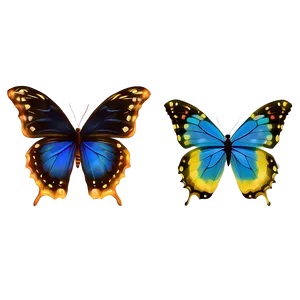 Digital Blue Butterflies Png Mra PNG Image