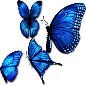 Digital Blue Butterflies Png Qpc PNG Image