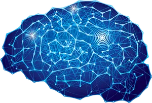 Digital Brain Network Illustration PNG Image