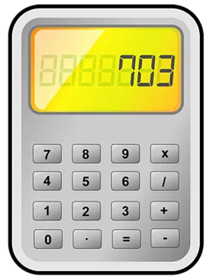 Digital Calculator Display Showing Numbers PNG Image