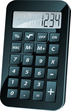 Digital Calculator Displaying Numbers PNG Image