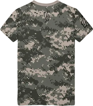 Digital Camo T Shirt Design PNG Image