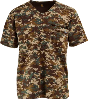 Digital Camouflage T Shirt Design PNG Image