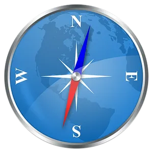 Digital Compass World Map Background PNG Image